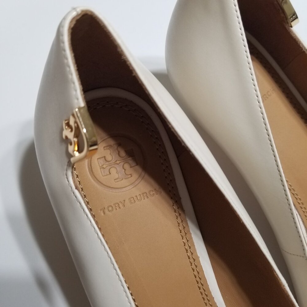 NIB Tory Burch Elizabeth Pump 40MM Leather Perfect Ivory Size 8.5 $278 - Picture 14 of 16